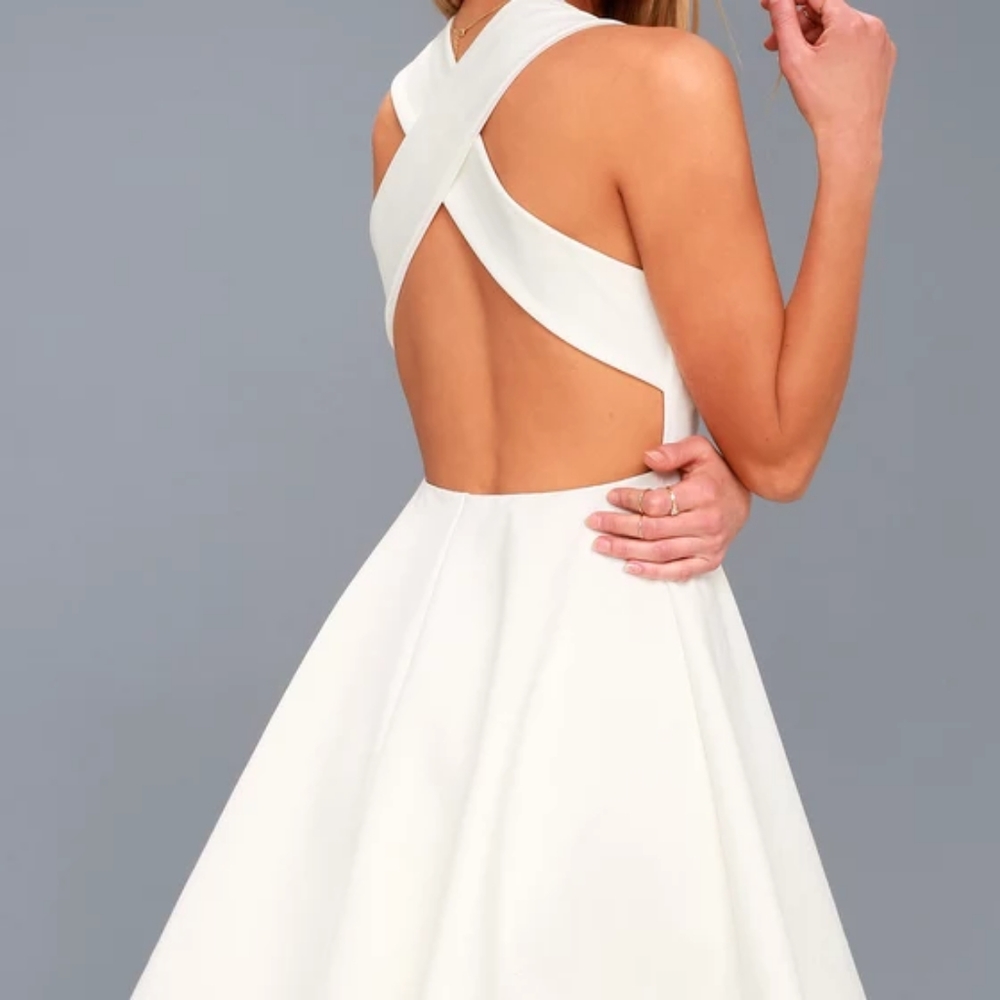 Open back white dress